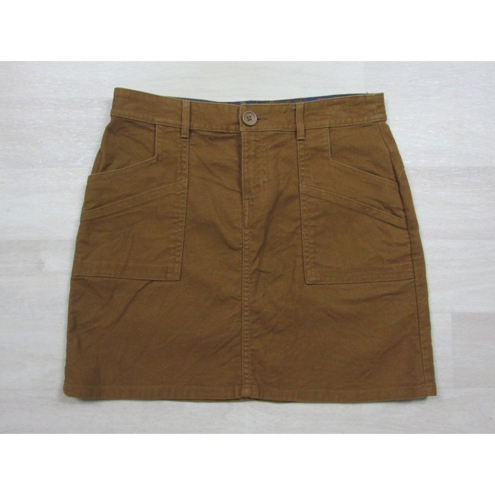 Prana Nikit Mini Skirt Women's (4) Stretch Cotton Canvas Flap Pocket Boho